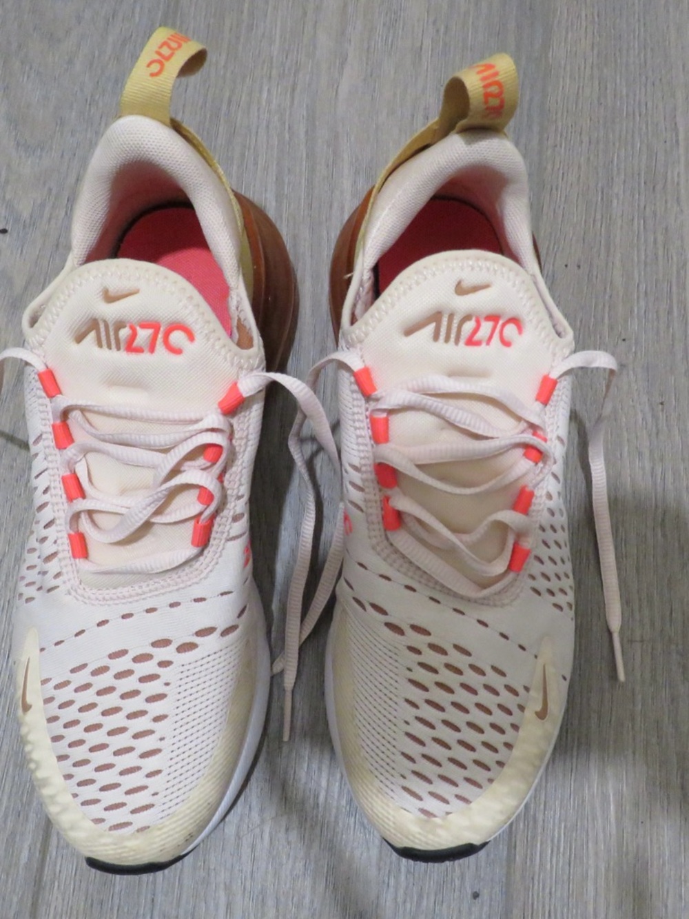 Nike Women's Air Max 270 Sneakers - Cream with Coral Accents